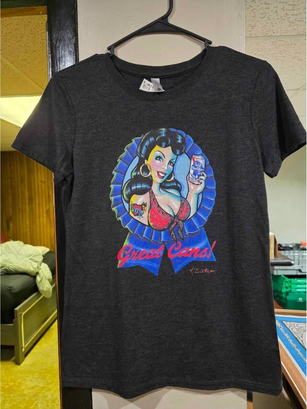 Women's PBR Lady: Great Cans T Shirt: Large: New